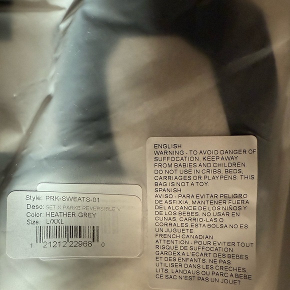 Set active X PARKE collab mock neck reversible sweatshirt L/XL - Picture 3 of 8